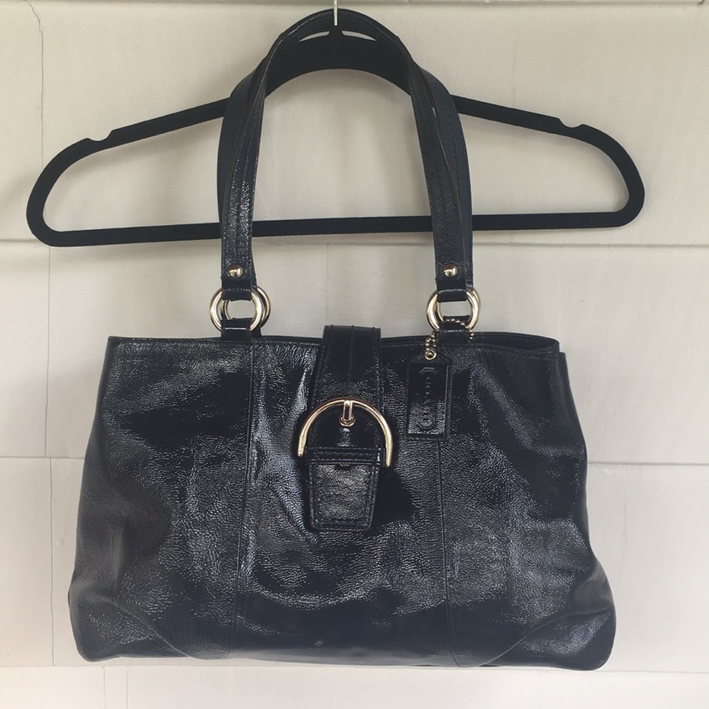 Limited Edition Patent Leather Navy Coach Bag